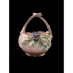 Vintage Norcrest Fine China Flower Basket Japan 6/3 41 MCM